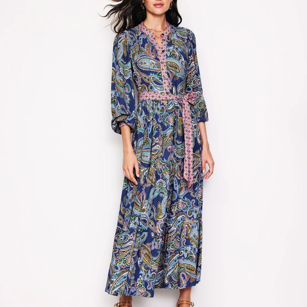 Boden Alba Mazarine Blue Opulent Paisley Dress - Picture 3 of 3